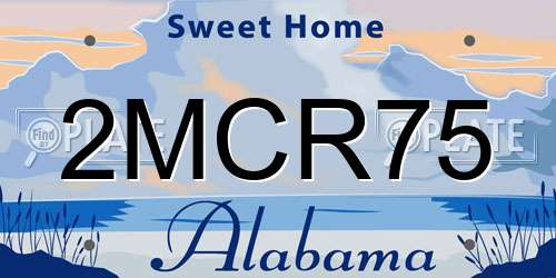 2MCR75 Alabama License Plate