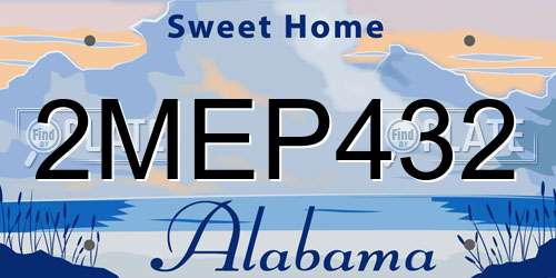 2MEP432 Alabama License Plate