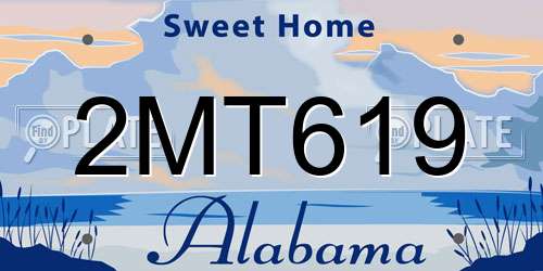 2MT619 Alabama License Plate