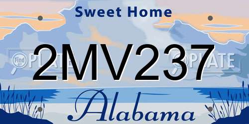 2MV237 Alabama License Plate