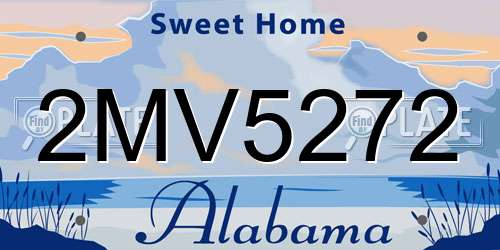 2MV5272 Alabama License Plate