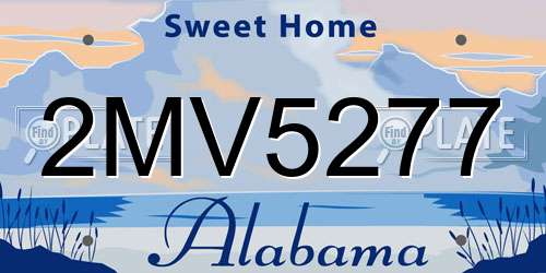 2MV5277 Alabama License Plate