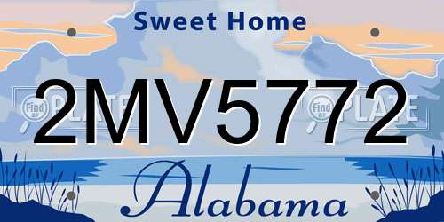 2MV5772 Alabama License Plate