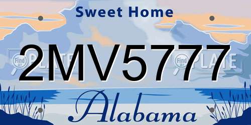 2MV5777 Alabama License Plate