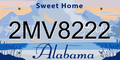 2MV8222 Alabama License Plate
