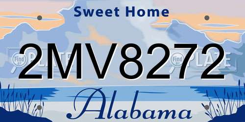 2MV8272 Alabama License Plate