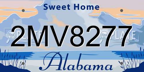 2MV8277 Alabama License Plate