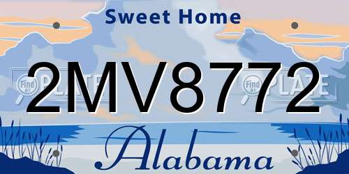 2MV8772 Alabama License Plate