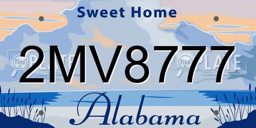 2MV8777 Alabama License Plate