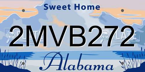 2MVB272 Alabama License Plate