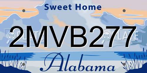 2MVB277 Alabama License Plate