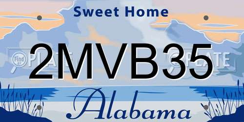 2MVB35 Alabama License Plate
