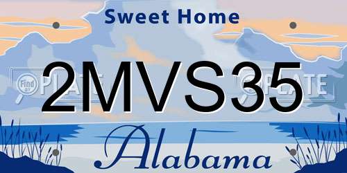 2MVS35 Alabama License Plate