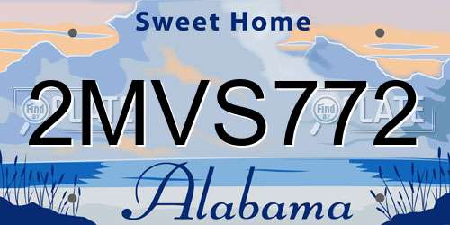 2MVS772 Alabama License Plate