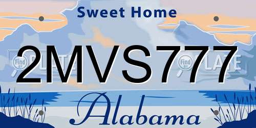 2MVS777 Alabama License Plate