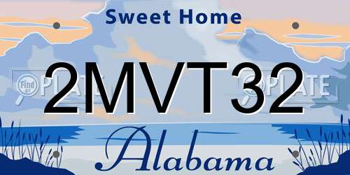 2MVT32 Alabama License Plate