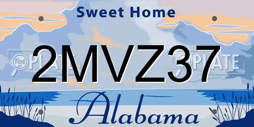 2MVZ37 Alabama License Plate