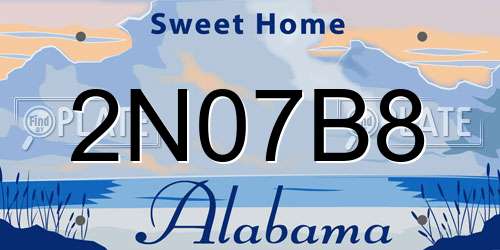 2N07B8 Alabama License Plate