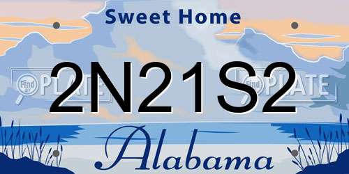 2N21S2 Alabama License Plate