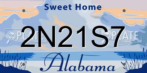 2N21S7 Alabama License Plate