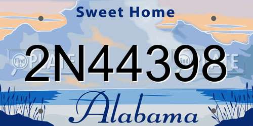 2N44398 Alabama License Plate