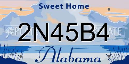2N45B4 Alabama License Plate