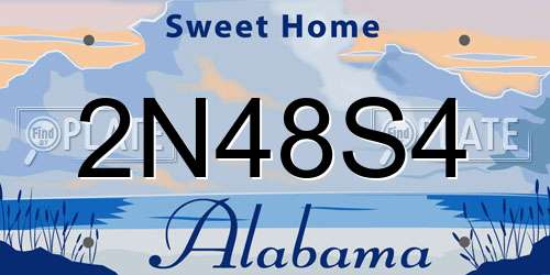 2N48S4 Alabama License Plate