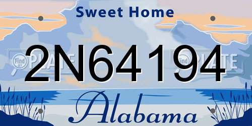2N64194 Alabama License Plate