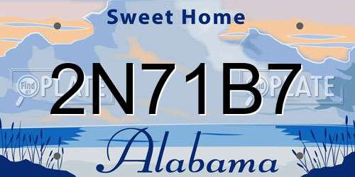 2N71B7 Alabama License Plate