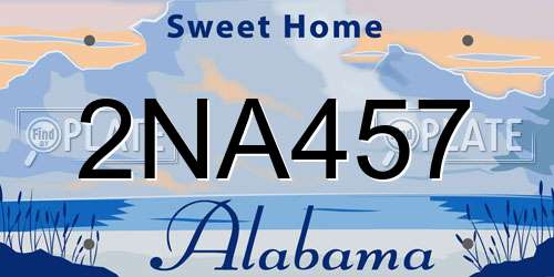 2NA457 Alabama License Plate