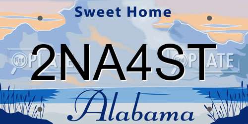 2NA4ST Alabama License Plate