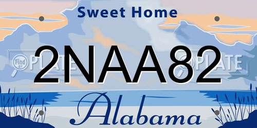 2NAA82 Alabama License Plate