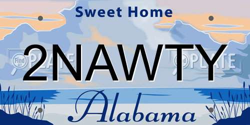 2NAWTY Alabama License Plate