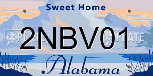 2NBV01 Alabama License Plate