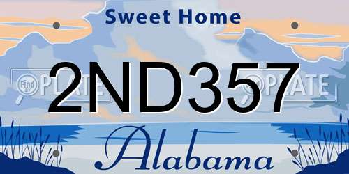 2ND357 Alabama License Plate