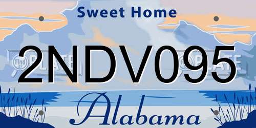 2NDV095 Alabama License Plate