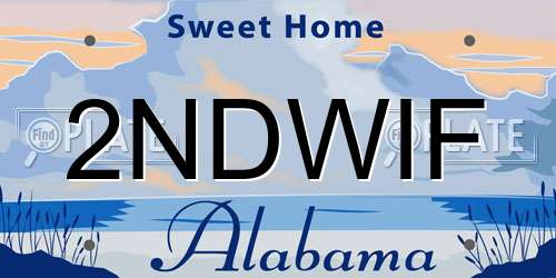 2NDWIF Alabama License Plate