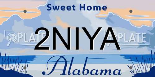 2NIYA Alabama License Plate