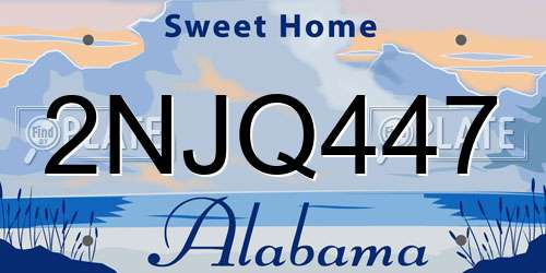 2NJQ447 Alabama License Plate