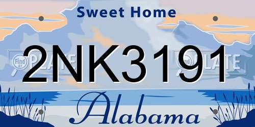 2NK3191 Alabama License Plate