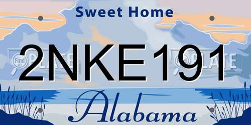 2NKE191 Alabama License Plate