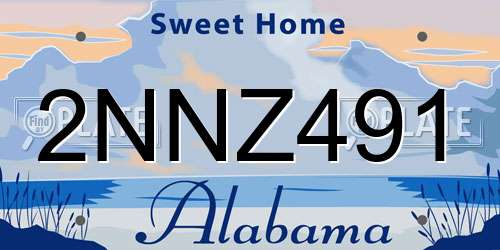 2NNZ491 Alabama License Plate