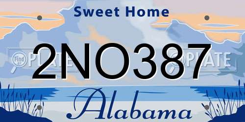 2NO387 Alabama License Plate