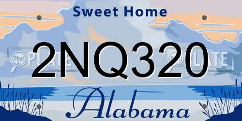 2NQ320 Alabama License Plate
