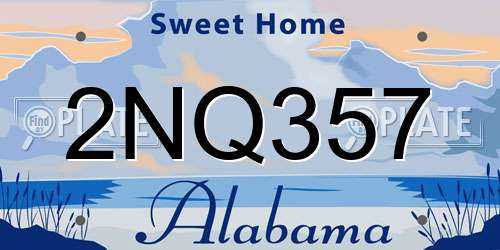 2NQ357 Alabama License Plate