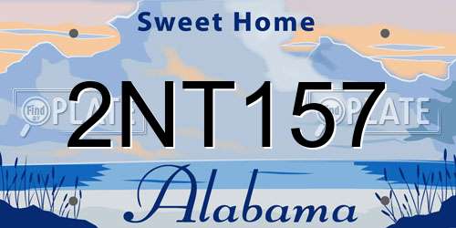 2NT157 Alabama License Plate