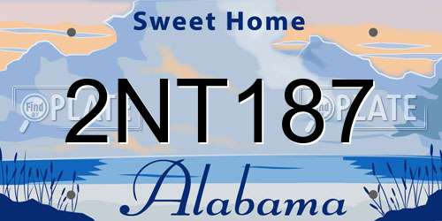 2NT187 Alabama License Plate