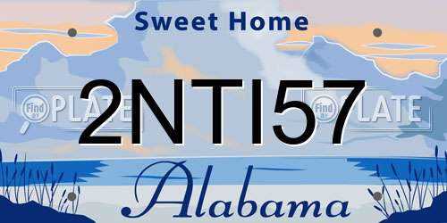2NTI57 Alabama License Plate