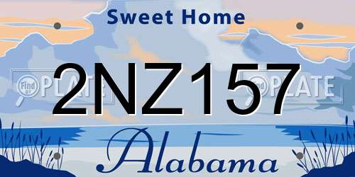 2NZ157 Alabama License Plate