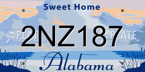 2NZ187 Alabama License Plate
